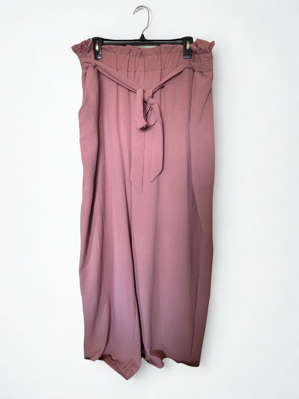 SHEIN Curve 4XL Dusty Rose Paperbag Waist Wide Leg Dress Pants